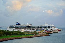 The Norwegian Jewel just before sunset by Frank's Awesome Travels
