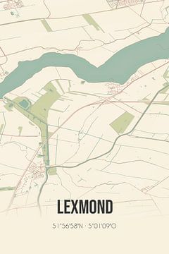 Vintage map of Lexmond (Utrecht) by Rezona