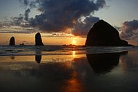 Sunset, Haystack Rock, Cannon beach