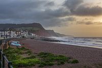 Vroeg op de ochtend bij Sidmouth, Devon, Engeland
