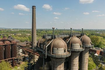 Verlaten zware industrie in Duisburg van bovenaf gezien van Patrick Verhoef
