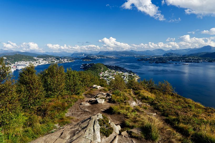 Panoramisch uitzicht bij Ålesund van Anja B. Schäfer