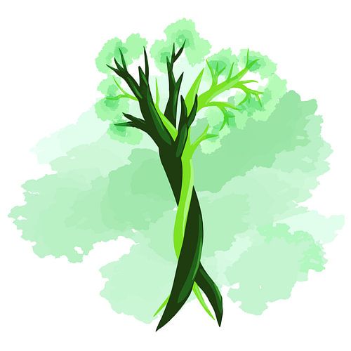 Verliefde bomen. Thema lente/zomer.