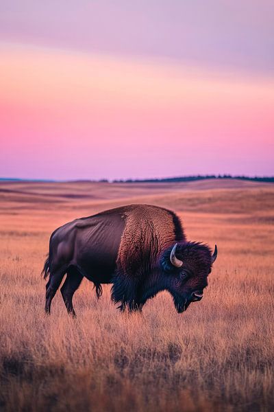 Bison in der Abenddämmerung von Poster Art Shop