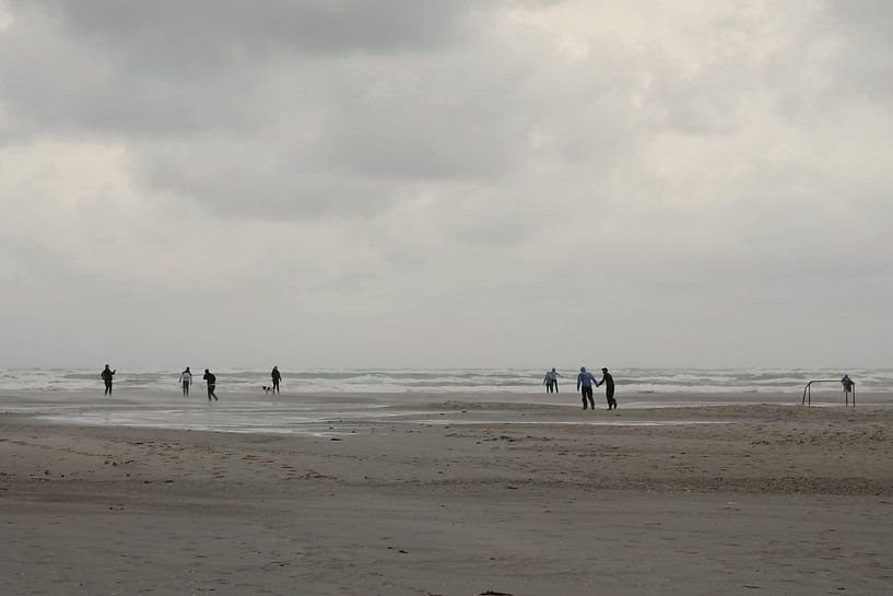 Storm op het strand van Terschelling by Berthilde van der Leij