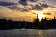 Montelbaanstoren und Amsterdam bei Sonnenuntergang von Bart Ros Miniaturansicht