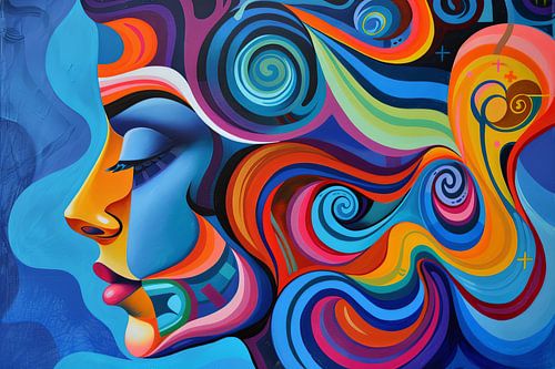 surrealistisch abstract portret vrouw