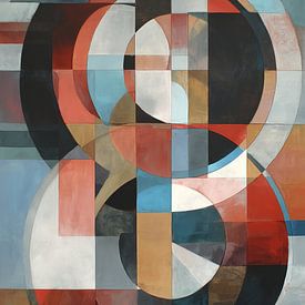 Circles | Cream Blue Circles by Modern Collection