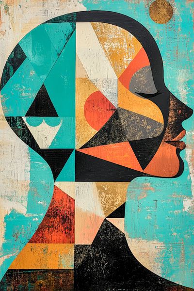 Abstract portrait of geometric shapes by Poster Art Shop