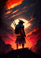 samurai warrior standing to last fight