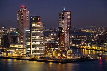 Evening photo Kop van Zuid in Rotterdam by Mark De Rooij