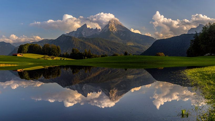 Watzmann reflection in summer by Dieter Meyrl