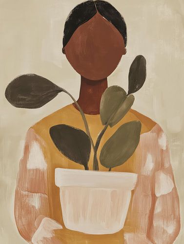 Het meisje en haar plant