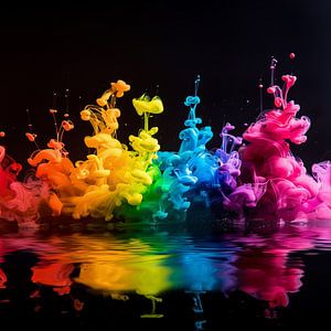 ink in water colour black