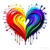 Cœur - un symbole vibrant de diversité, d'identité et d'émotion vécue, qui oscille entre vulnérabilité intérieure et visibilité puissante dans une couleur sans pâte. sur AidasignArt