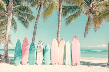 Surfing dreams on the beach by Poster Art Shop