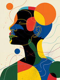 Abstract: kleurrijk gezichtsportrait van IamHomeStudio