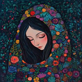 Blumenporträt | Blumen Frau von Blickfänger Gemälde