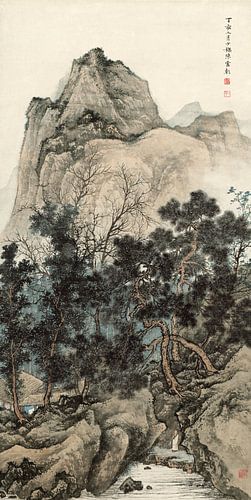 Chen shaomei,Pine Forest Cabin, Chinees Landschap