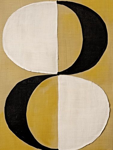 Moderner abstrakter Minimalismus in Gelb, Schwarz und Beige