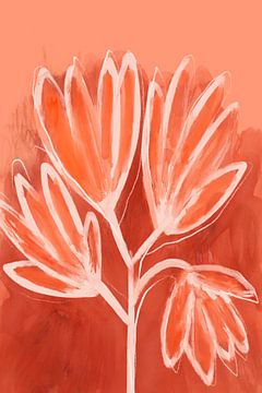 Peachy Flowers by Treechild