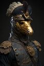 Portrait d'un coquelet | Masque d'or | Héros de guerre par Digitale Schilderijen Aperçu