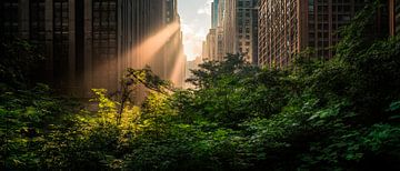 Urban oasis in the sunlight by Poster Art Shop