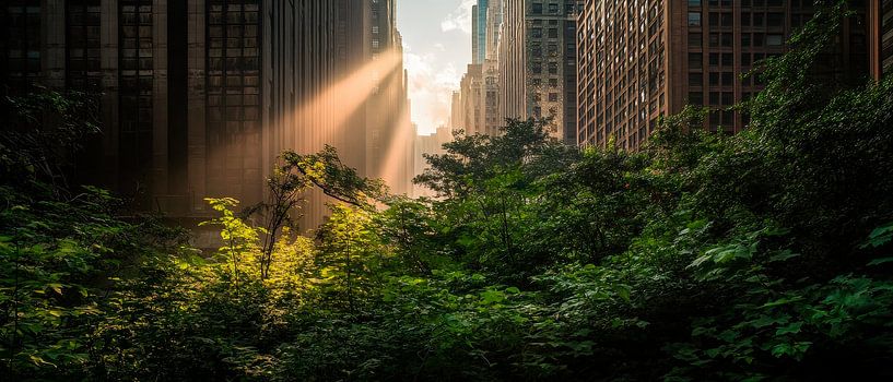 Urban oasis in the sunlight by Poster Art Shop