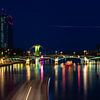 Frankfurt by night #1 van Jeffrey Hoorns