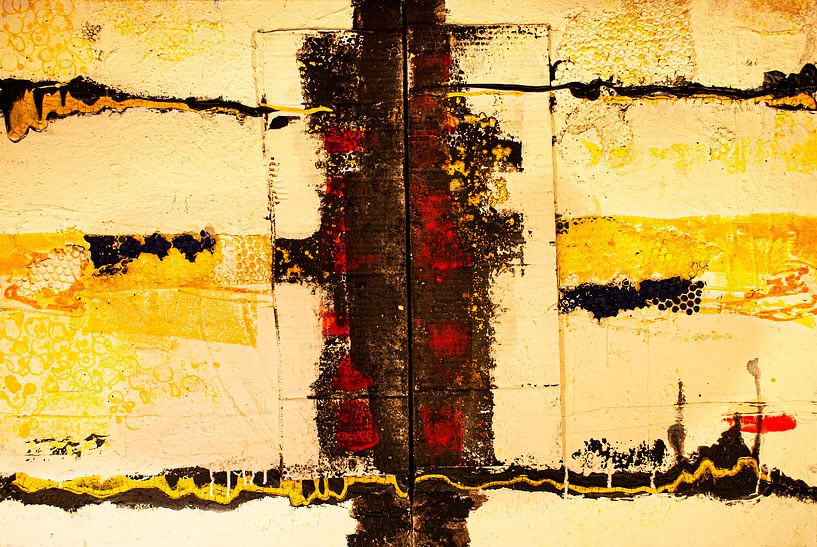 Struckturbild schwarz gelb rot von Klaus Heidecker