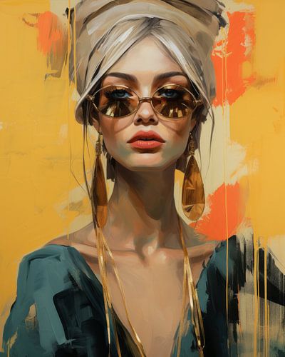 Kleurrijk portret in moderne popart stijl