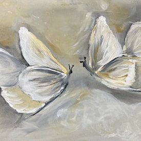 Murmures de transformation, une étude sur les papillons éthérés sur Krista Kitsz Art