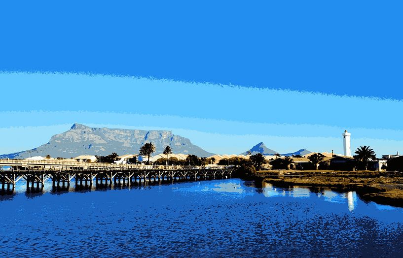 La lagune de Milnerton et la montagne de la Table mixed media par Werner Lehmann