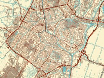 Kaart van Alkmaar in de stijl Blauw & Crème van Map Art Studio