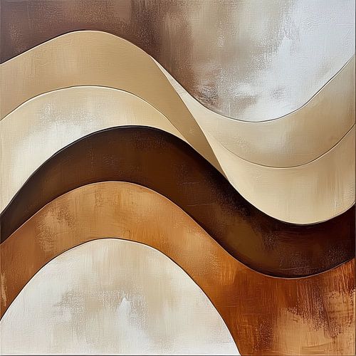 Abstracte vormen modern bruin-beige
