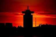 Amsterdam Skyline met a'dam toren bij zonsondergang van John Ozguc thumbnail