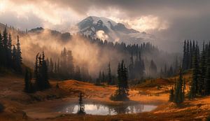 Mystische Berge, goldene Stunde