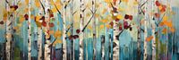Aspen Bos Palet Mes Stijl Brede Print Olieverfschilderij