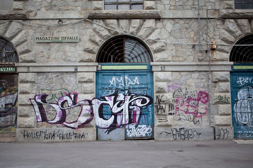 Turijn deuren met graffiti van Kees van Dun