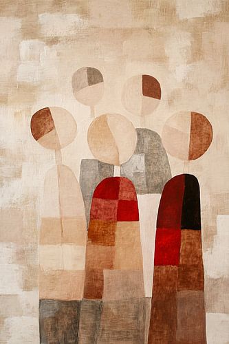 Abstracte figuren in zachte tinten