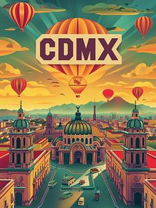 Bruisende Reisposter Mexico-Stad