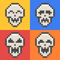 Pixel Art Totenkopf Emoji Set