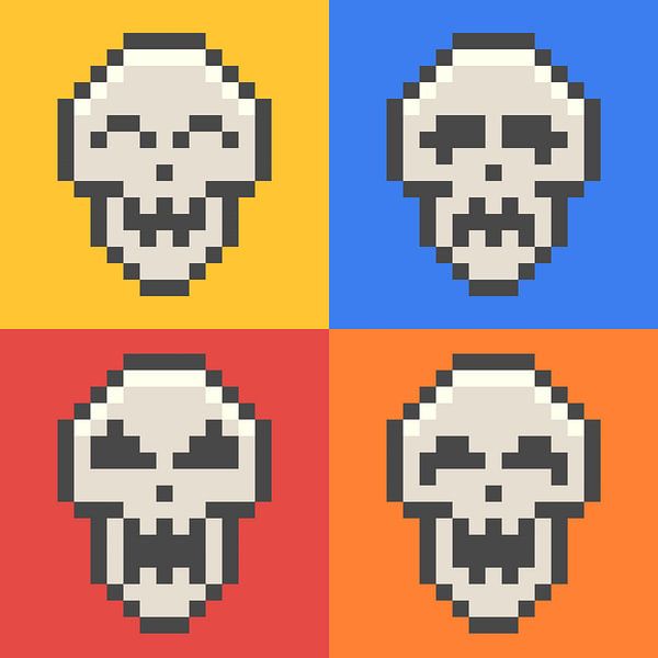 Pixel Art Totenkopf Emoji Set von Dedi Dermawan