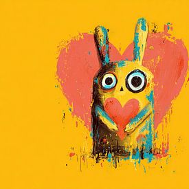 Kaninchenherz | Bunny Love von ARTEO Gemälde