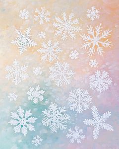 Schneeflocken | Pastellfarbener Weihnachtszauber