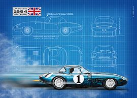 Jaguar E-Type  Lightweight Blueprint von Theodor Decker