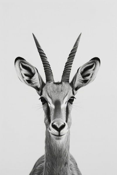 Antilope - Schwarz-Weiß Fotografie für Wildtierliebhaber von Poster Art Shop