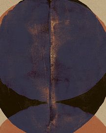 Abstract shapes in retro colors. Terra, blue, black no. 8 by Dina Dankers
