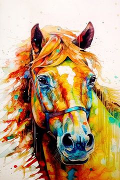 Aquarelle cheval 1 #cheval sur JBJart Justyna Jaszke