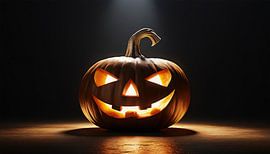 Halloween pompoen met gelaatstrekken